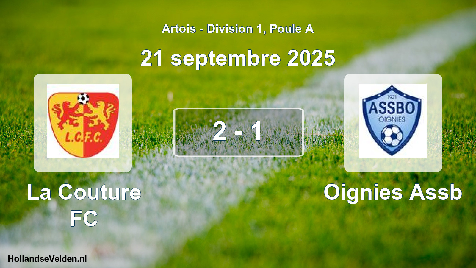 Total number of matches played: La Couture FC - Oignies Assb 2 - 1 (21 September 2025)