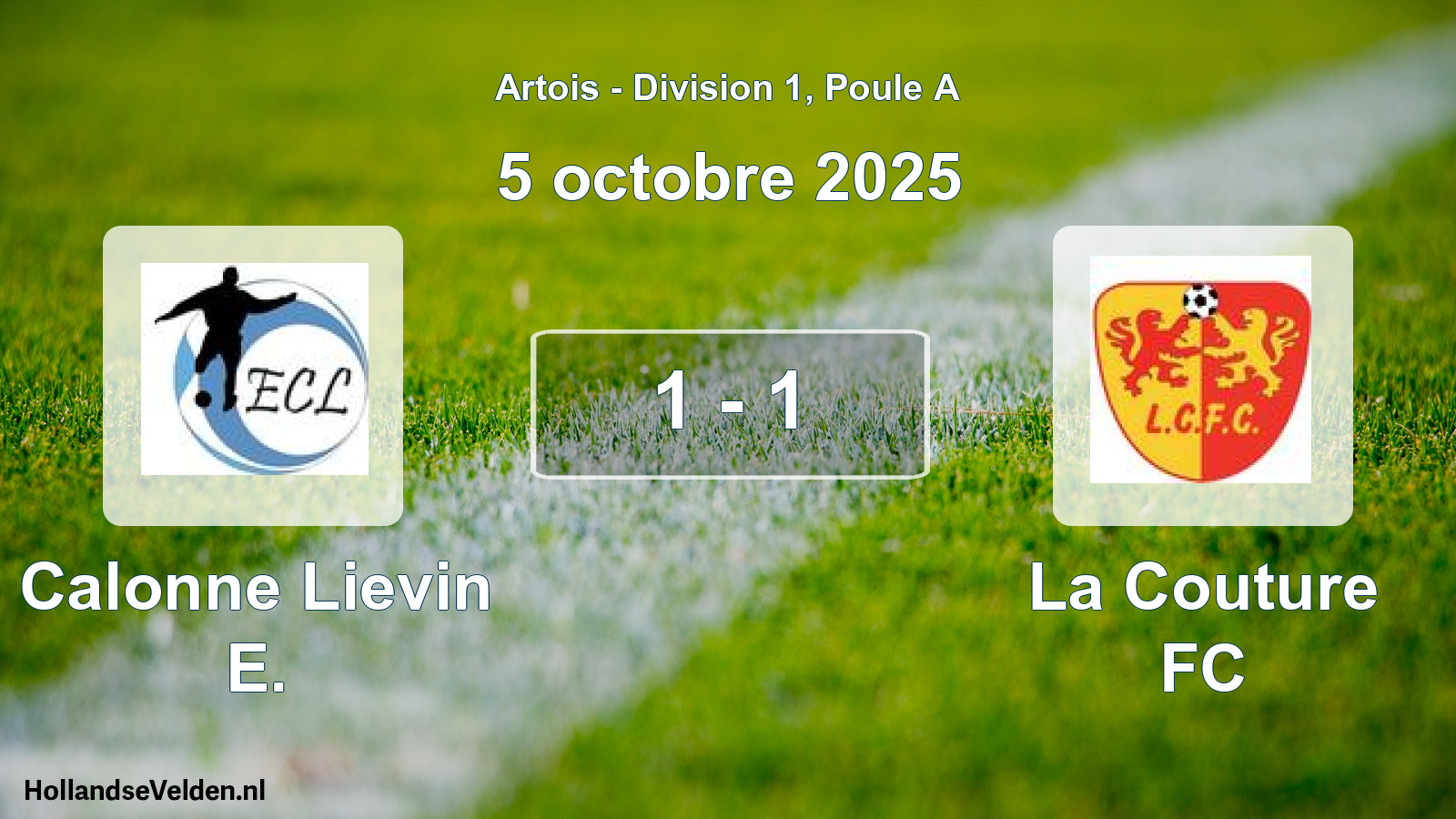 Gespeelde wedstrijd: Calonne Lievin E. - La Couture FC 1 - 1 (5 oktober 2025)
