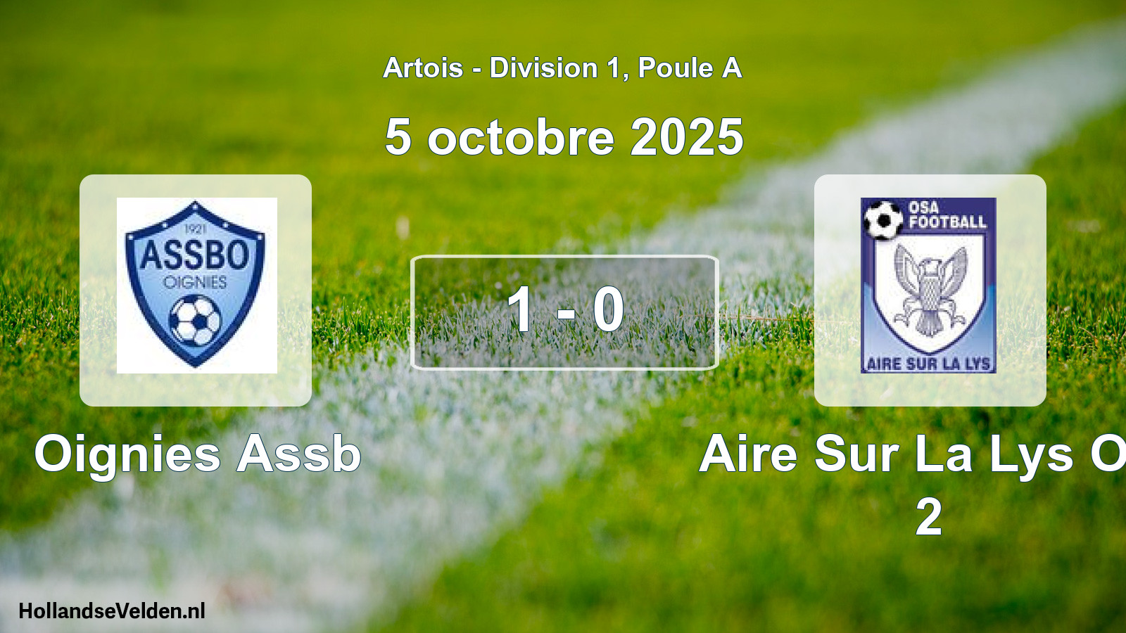 Match joué: Oignies Assb - Aire Sur La Lys Os 2 1 - 0 (5 octobre 2025)