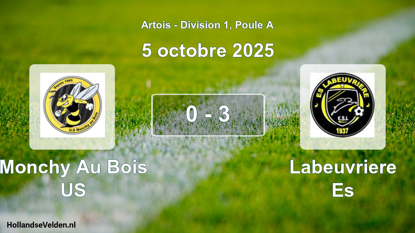 Total number of matches played: Monchy Au Bois US - Labeuvriere Es 0 - 3 (5 October 2025)