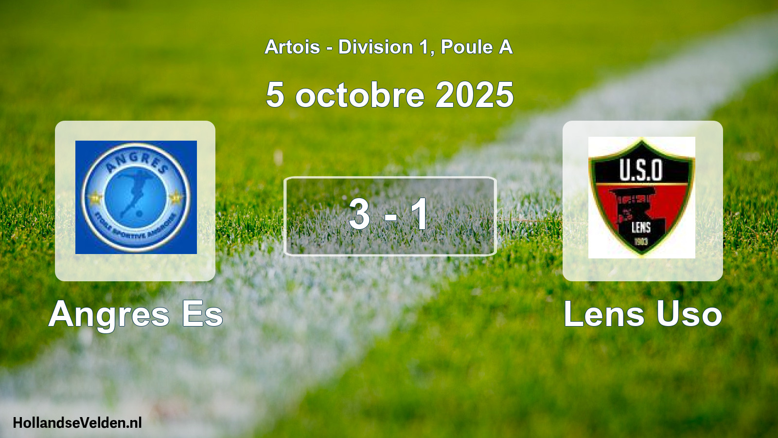 Total number of matches played: Angres Es - Lens Uso 3 - 1 (5 October 2025)