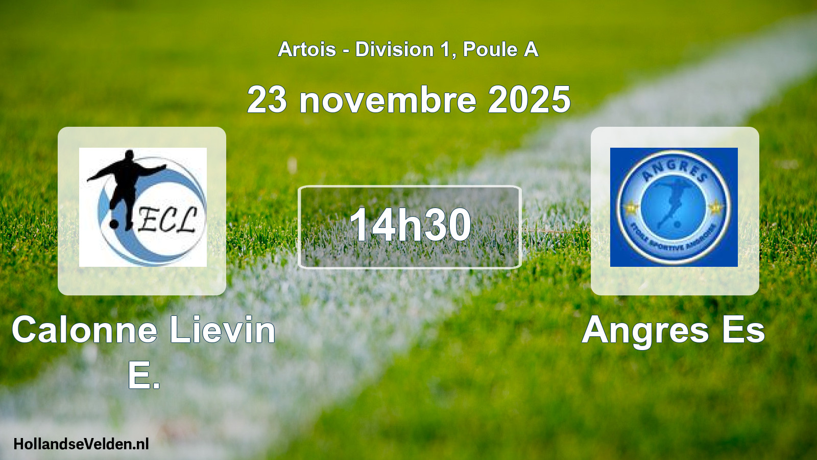Match programmé: Calonne Lievin E. - Angres Es (23 novembre 2025)