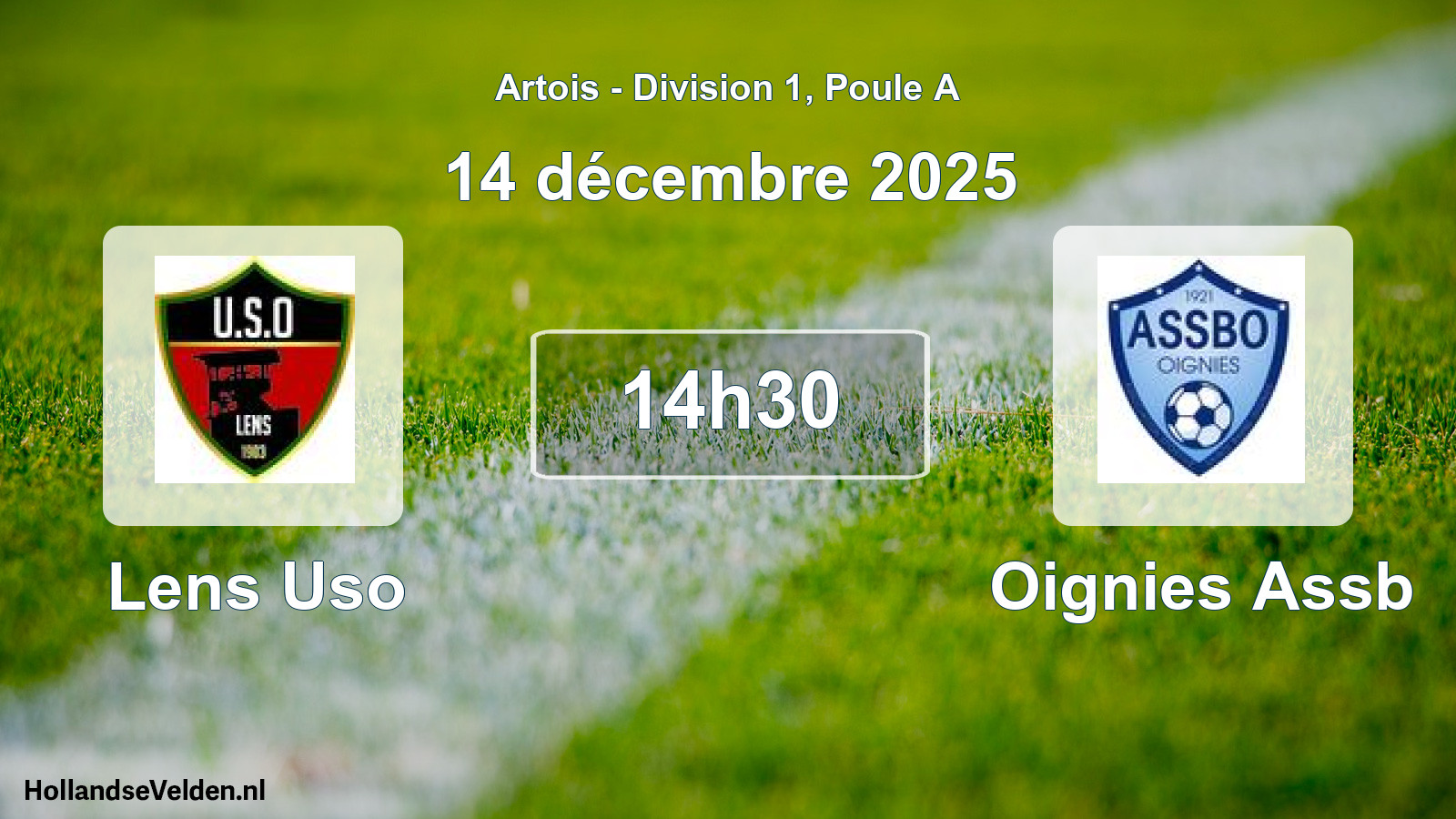 Match programmé: Lens Uso - Oignies Assb (14 décembre 2025)