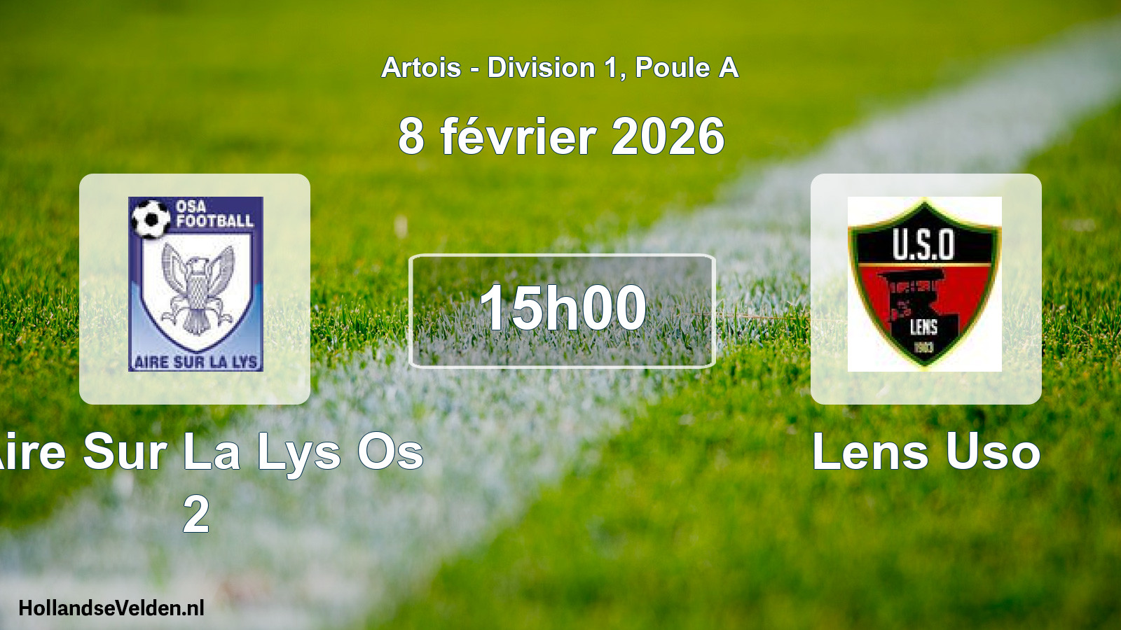 Match programmé: Aire Sur La Lys Os 2 - Lens Uso (8 février 2026)