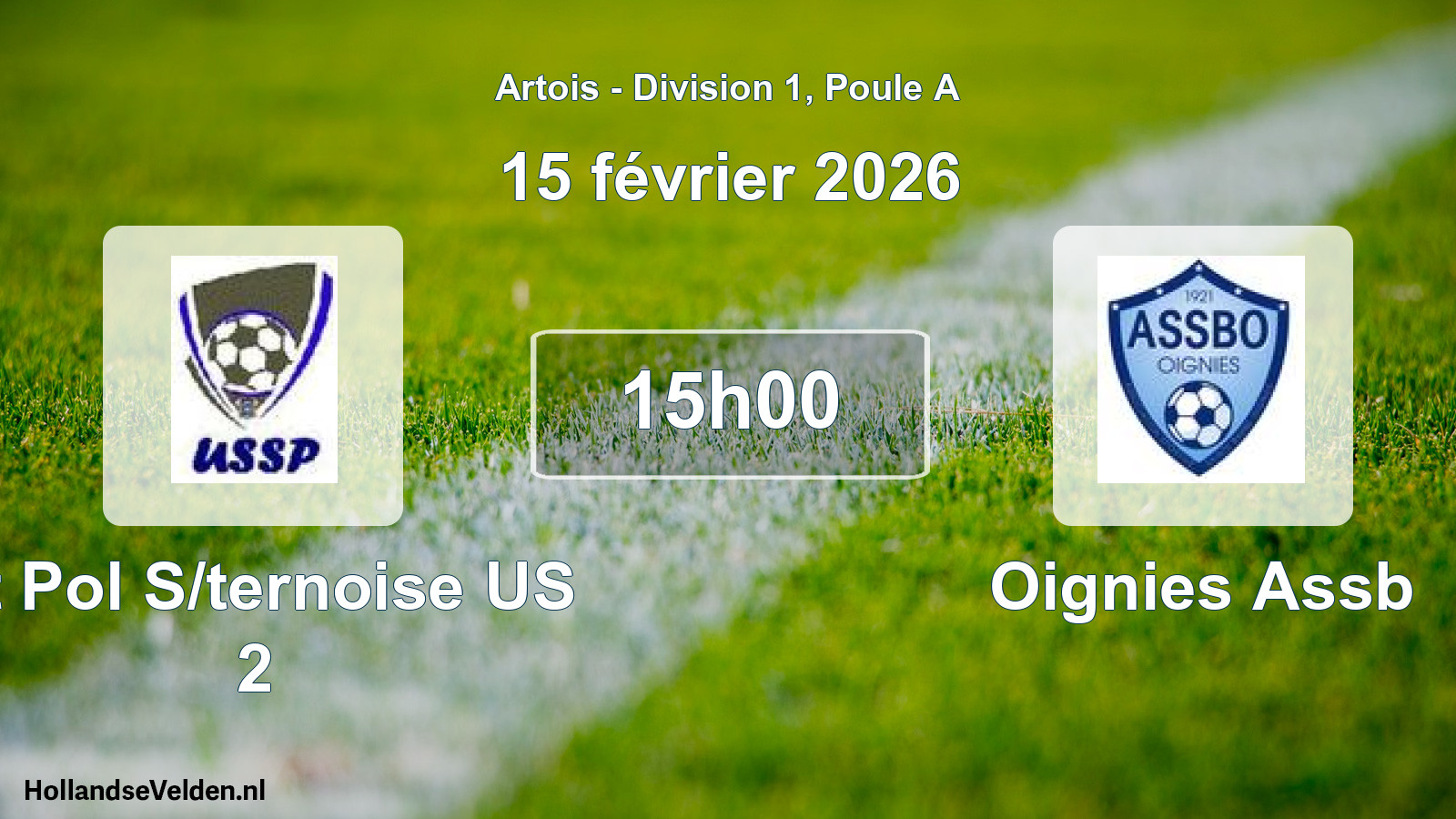 Match programmé: St Pol S/ternoise US 2 - Oignies Assb (15 février 2026)