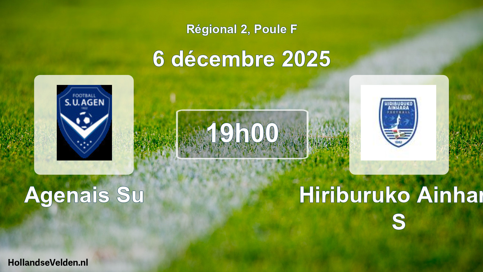 Geplande wedstrijd: Agenais Su - Hiriburuko Ainhara S (6 décembre 2025)