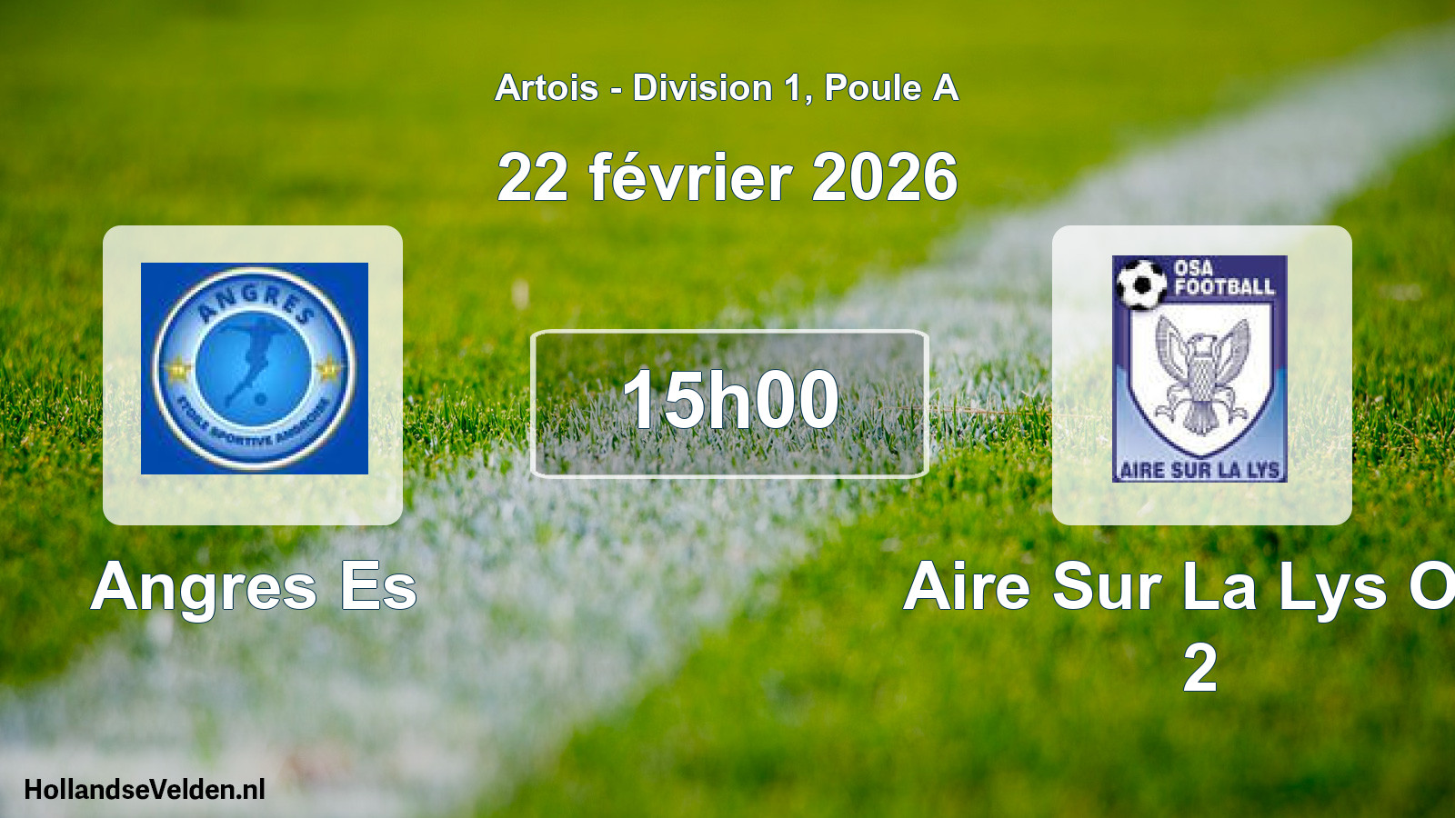 Match programmé: Angres Es - Aire Sur La Lys Os 2 (22 février 2026)