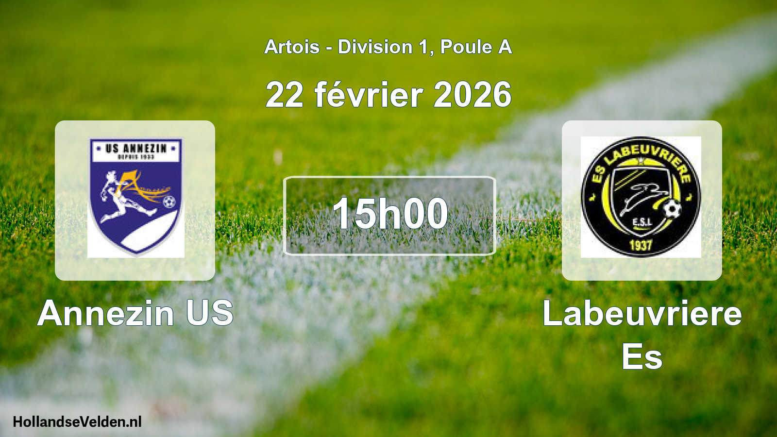 Geplande wedstrijd: Annezin US - Labeuvriere Es (22 februari 2026)