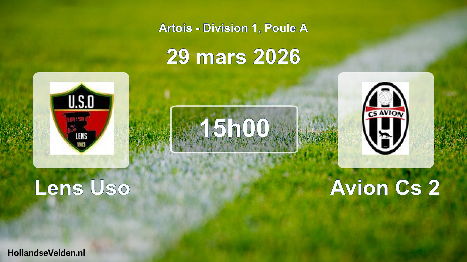 Match programmé: Lens Uso - Avion Cs 2 (29 mars 2026)