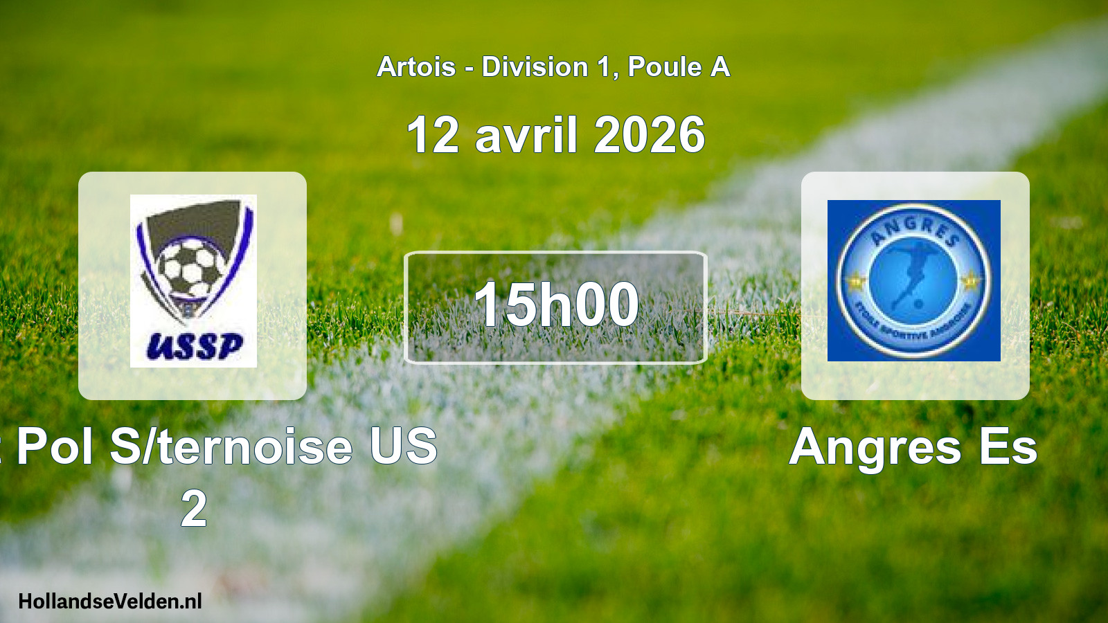 Match programmé: St Pol S/ternoise US 2 - Angres Es (12 avril 2026)