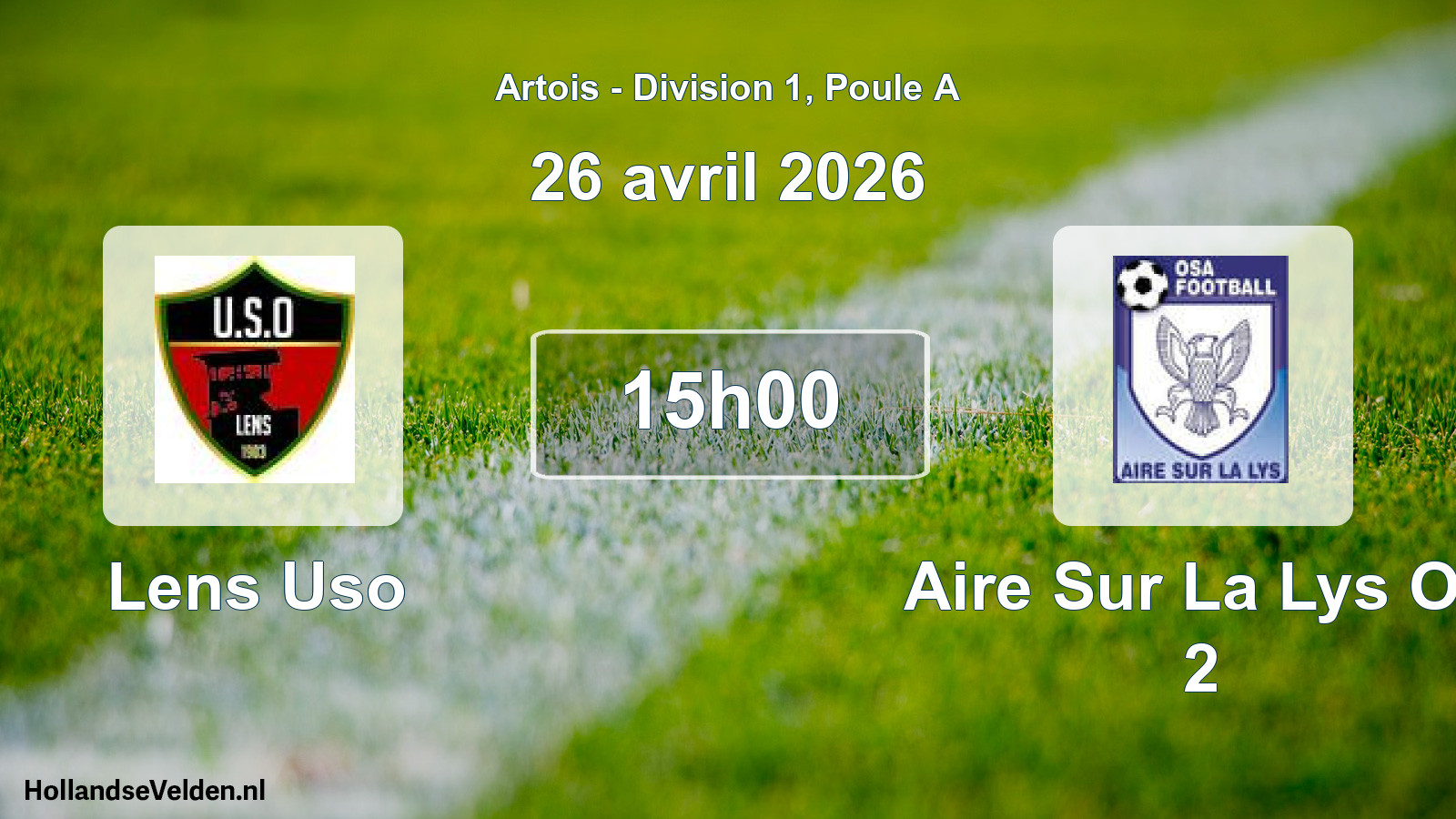 Match programmé: Lens Uso - Aire Sur La Lys Os 2 (26 avril 2026)