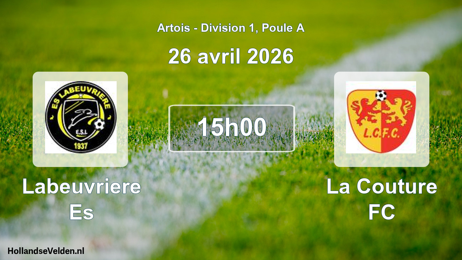 Match programmé: Labeuvriere Es - La Couture FC (26 avril 2026)
