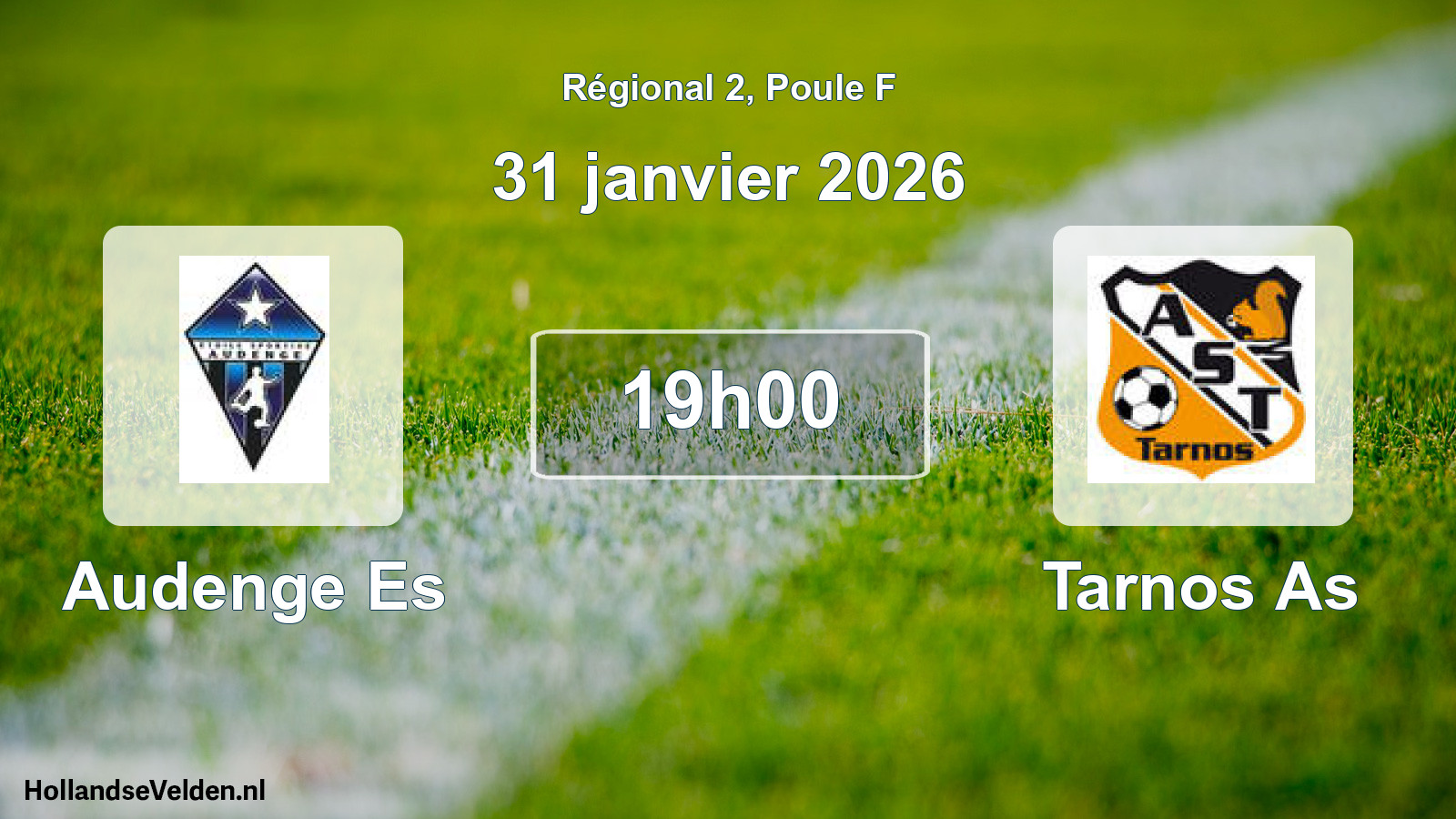 Geplande wedstrijd: Audenge Es - Tarnos As (31 janvier 2026)
