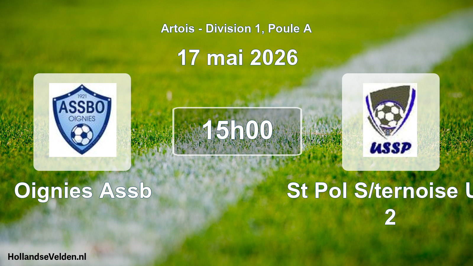 Match programmé: Oignies Assb - St Pol S/ternoise US 2 (17 mai 2026)