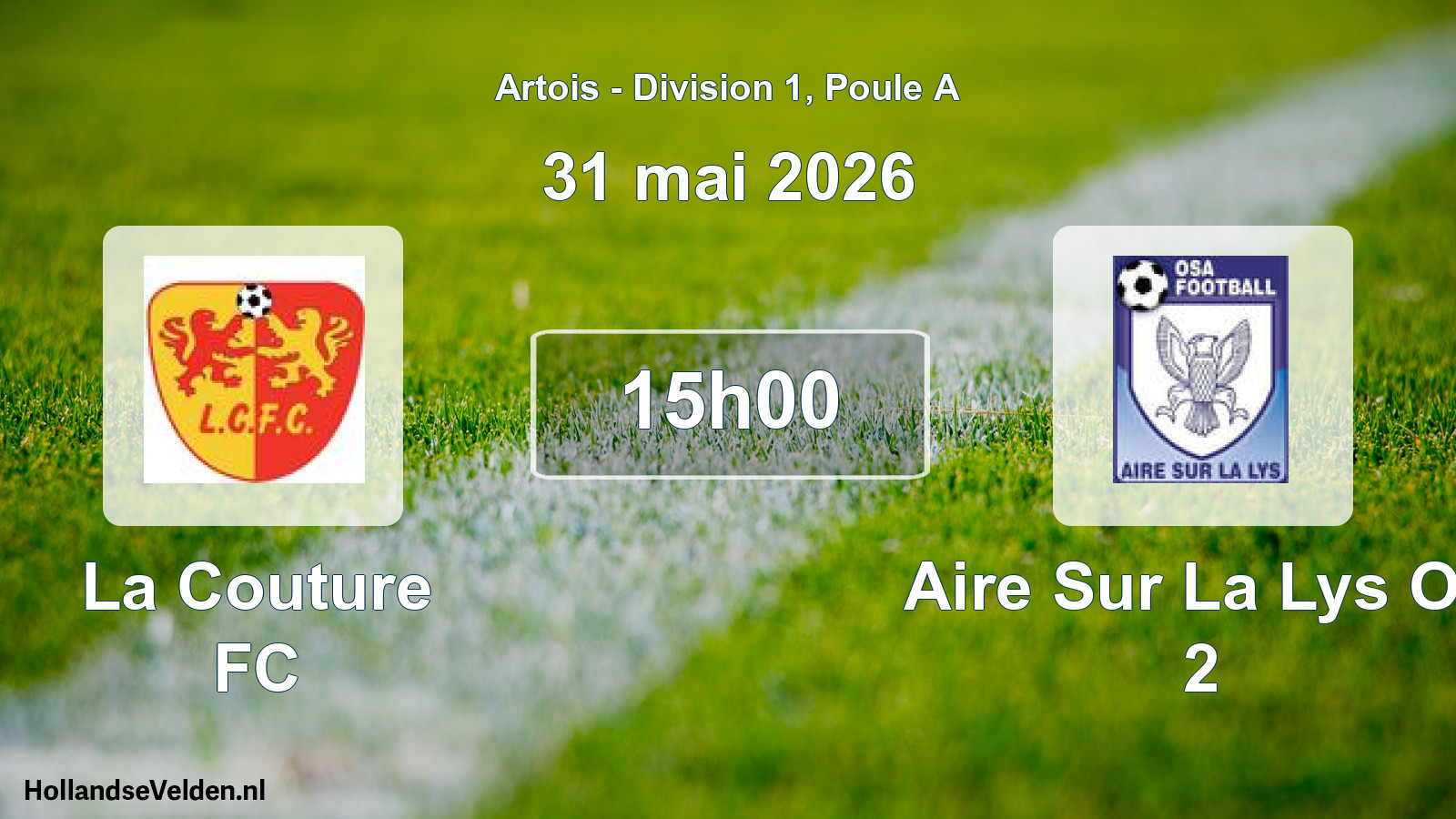 Match programmé: La Couture FC - Aire Sur La Lys Os 2 (31 mai 2026)