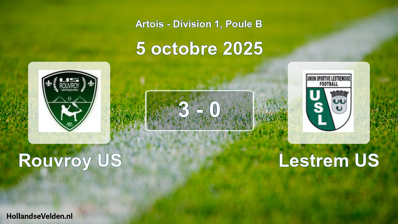 Match joué: Rouvroy US - Lestrem US 3 - 0 (5 octobre 2025)
