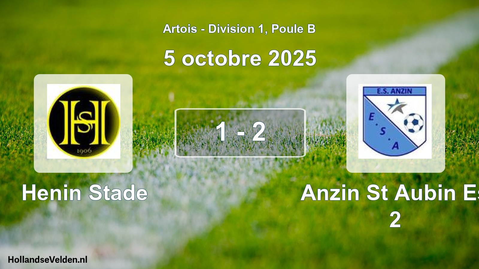 Match joué: Henin Stade - Anzin St Aubin Es 2 1 - 2 (5 octobre 2025)