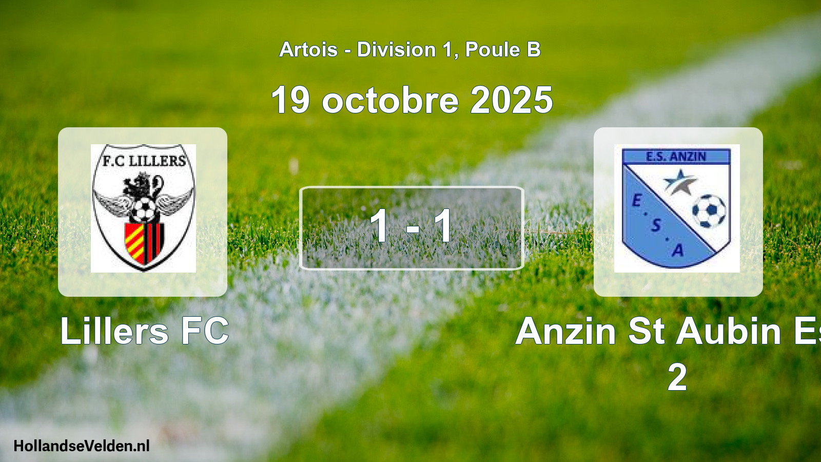 Match joué: Lillers FC - Anzin St Aubin Es 2 1 - 1 (19 octobre 2025)