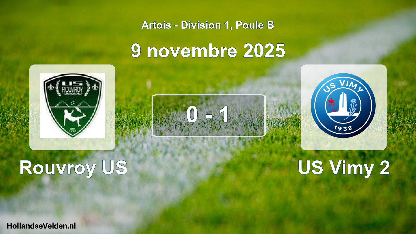 Match joué: Rouvroy US - US Vimy 2 0 - 1 (9 novembre 2025)