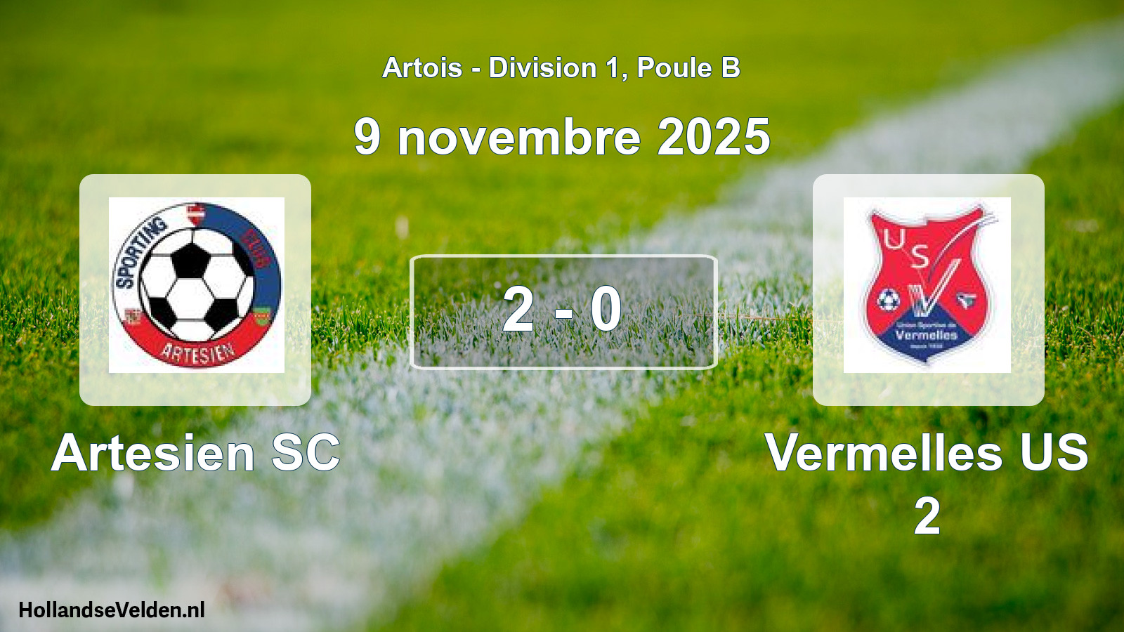 Gespeelde wedstrijd: Artesien SC - Vermelles US 2 2 - 0 (9 november 2025)