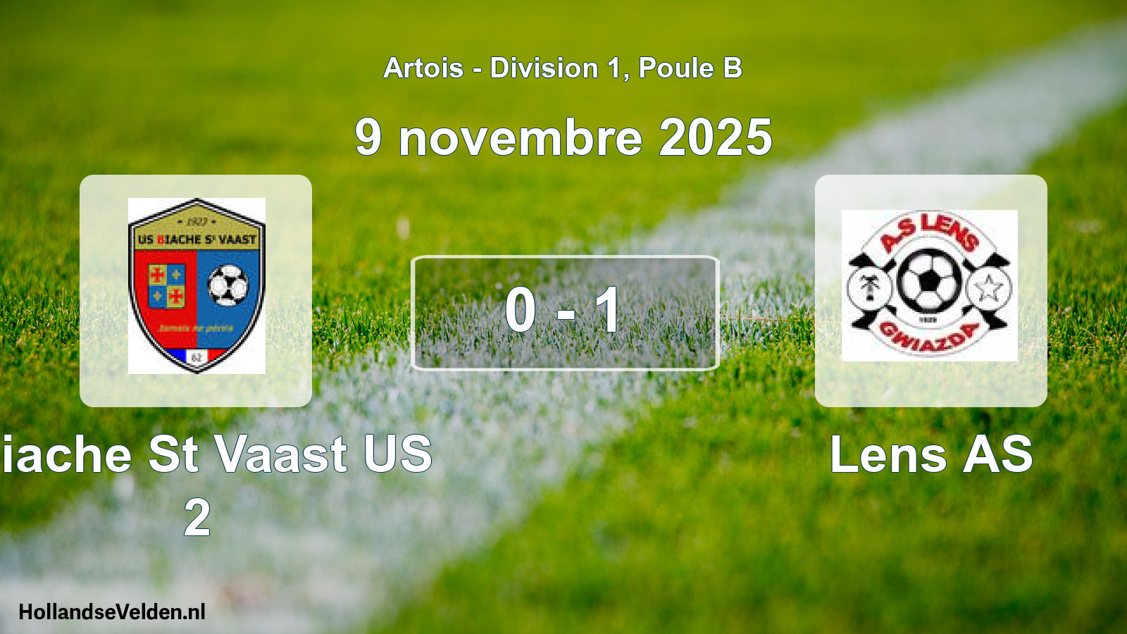 Match joué: Biache St Vaast US 2 - Lens AS 0 - 1 (9 novembre 2025)