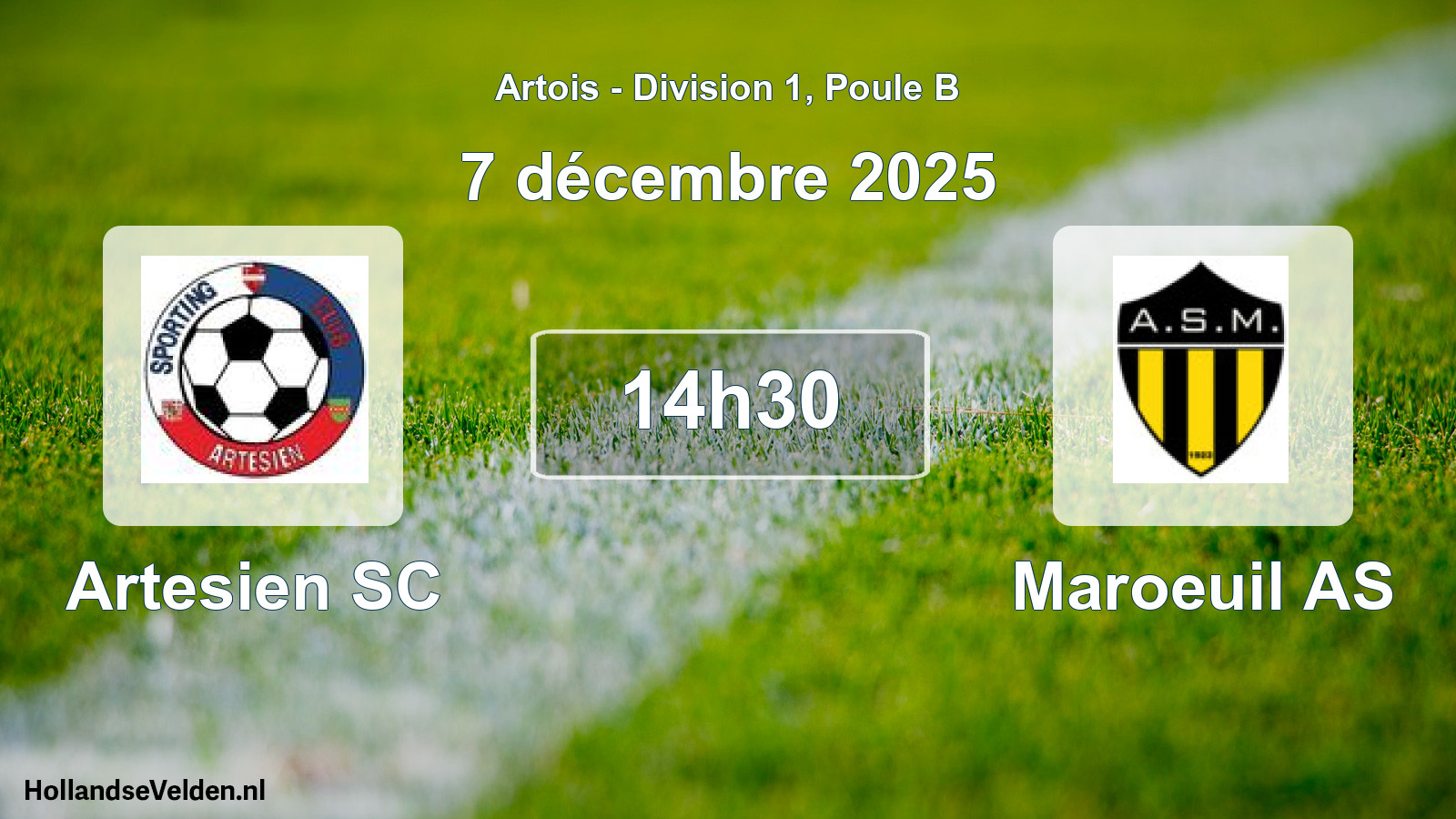 Match programmé: Artesien SC - Maroeuil AS (7 décembre 2025)