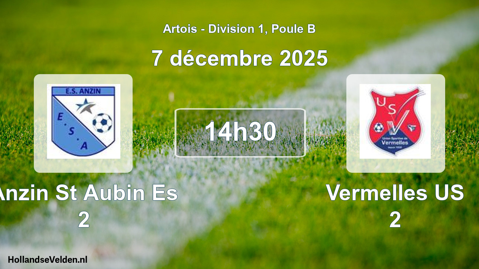 Match programmé: Anzin St Aubin Es 2 - Vermelles US 2 (7 décembre 2025)
