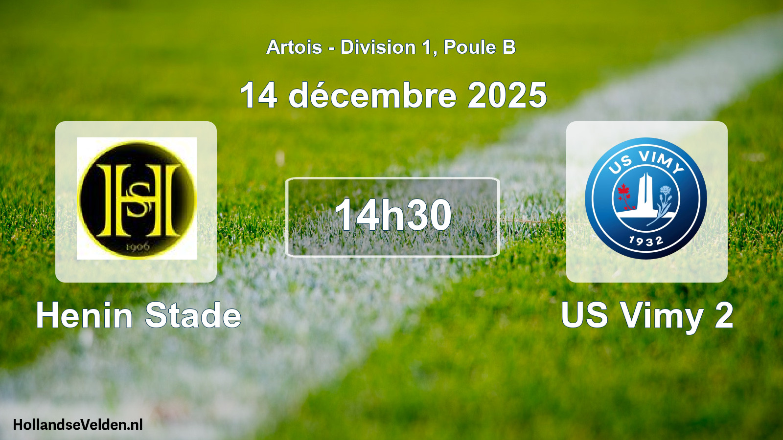 Match programmé: Henin Stade - US Vimy 2 (14 décembre 2025)
