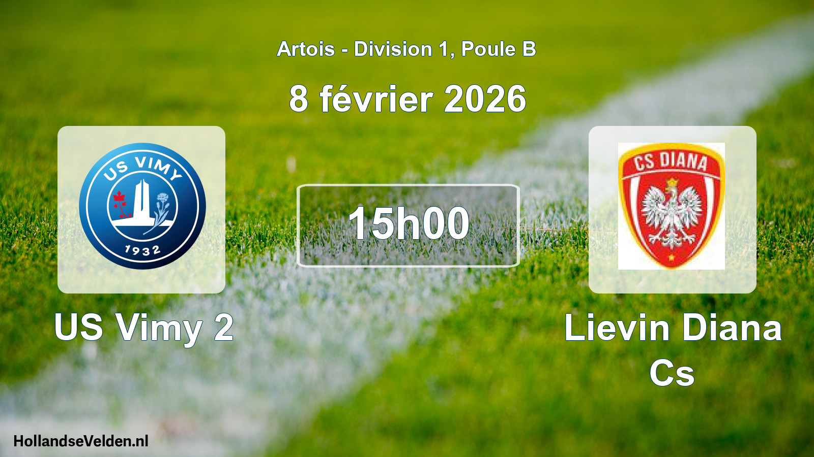 Match programmé: US Vimy 2 - Lievin Diana Cs (8 février 2026)