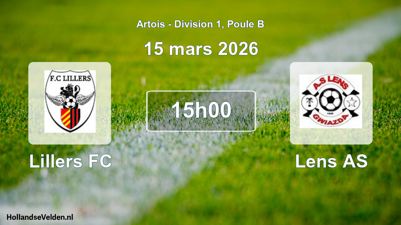 Match programmé: Lillers FC - Lens AS (15 mars 2026)