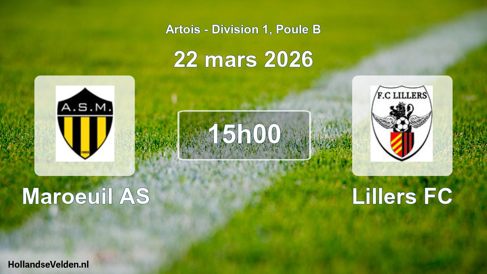 Match programmé: Maroeuil AS - Lillers FC (22 mars 2026)