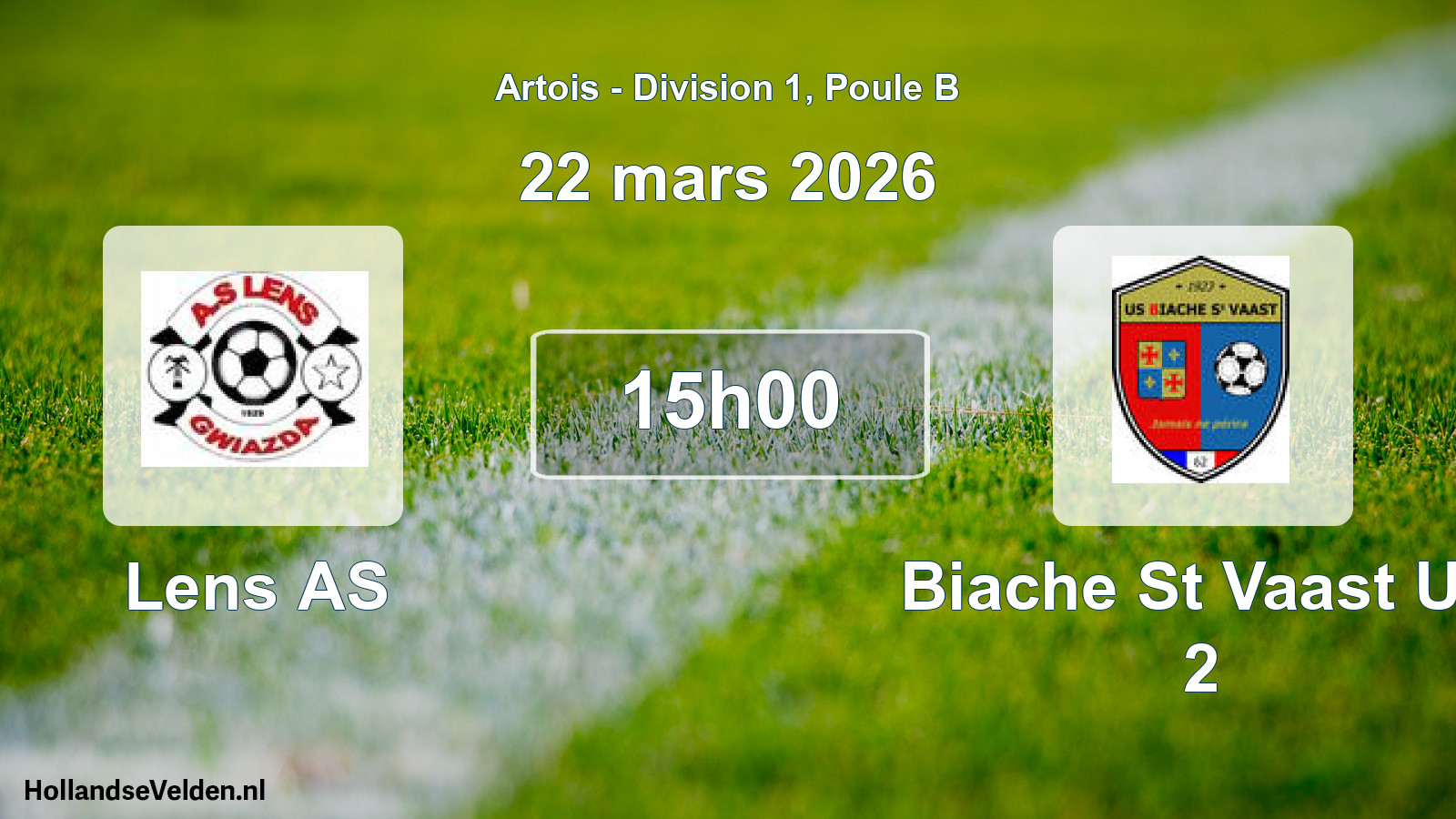 Match programmé: Lens AS - Biache St Vaast US 2 (22 mars 2026)