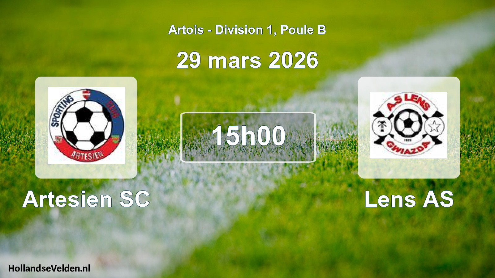 Match programmé: Artesien SC - Lens AS (29 mars 2026)