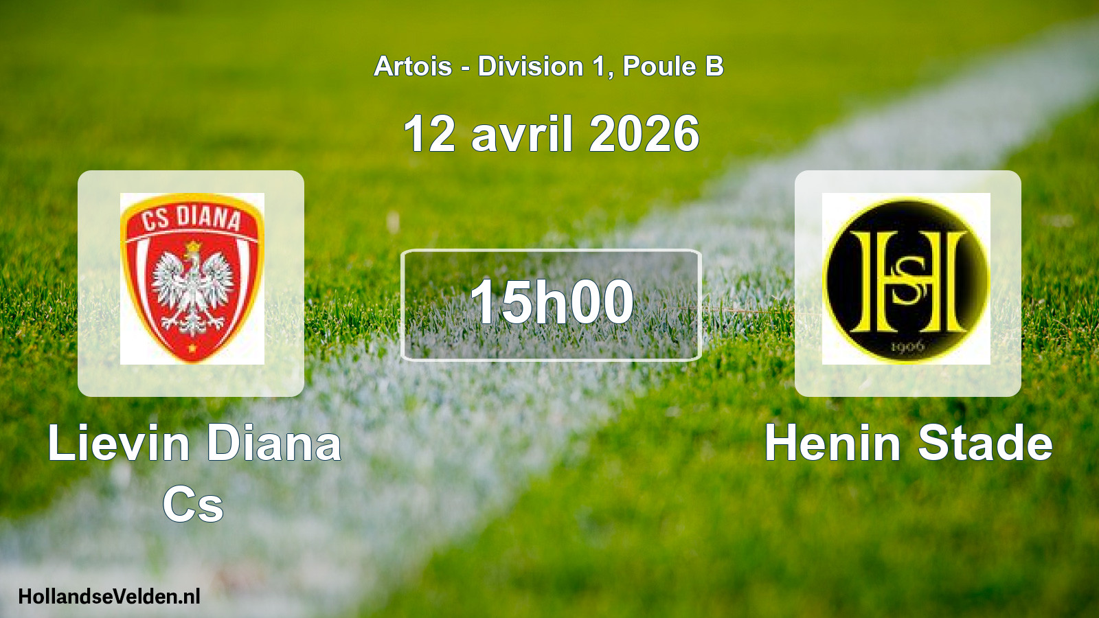Match programmé: Lievin Diana Cs - Henin Stade (12 avril 2026)