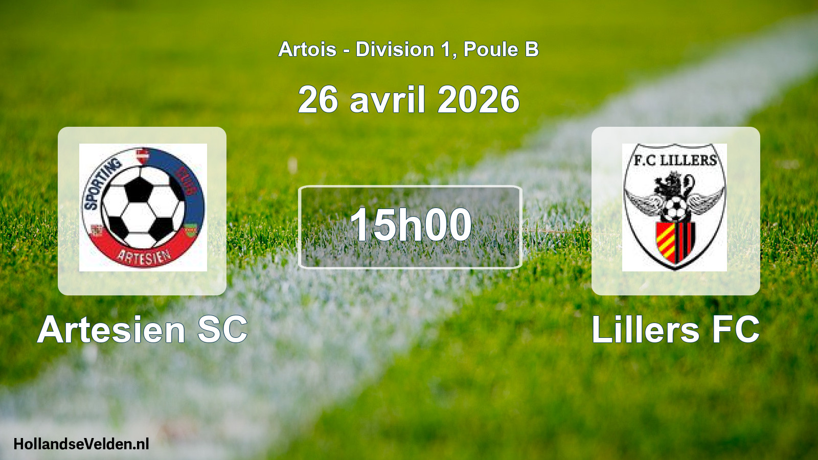 Match programmé: Artesien SC - Lillers FC (26 avril 2026)