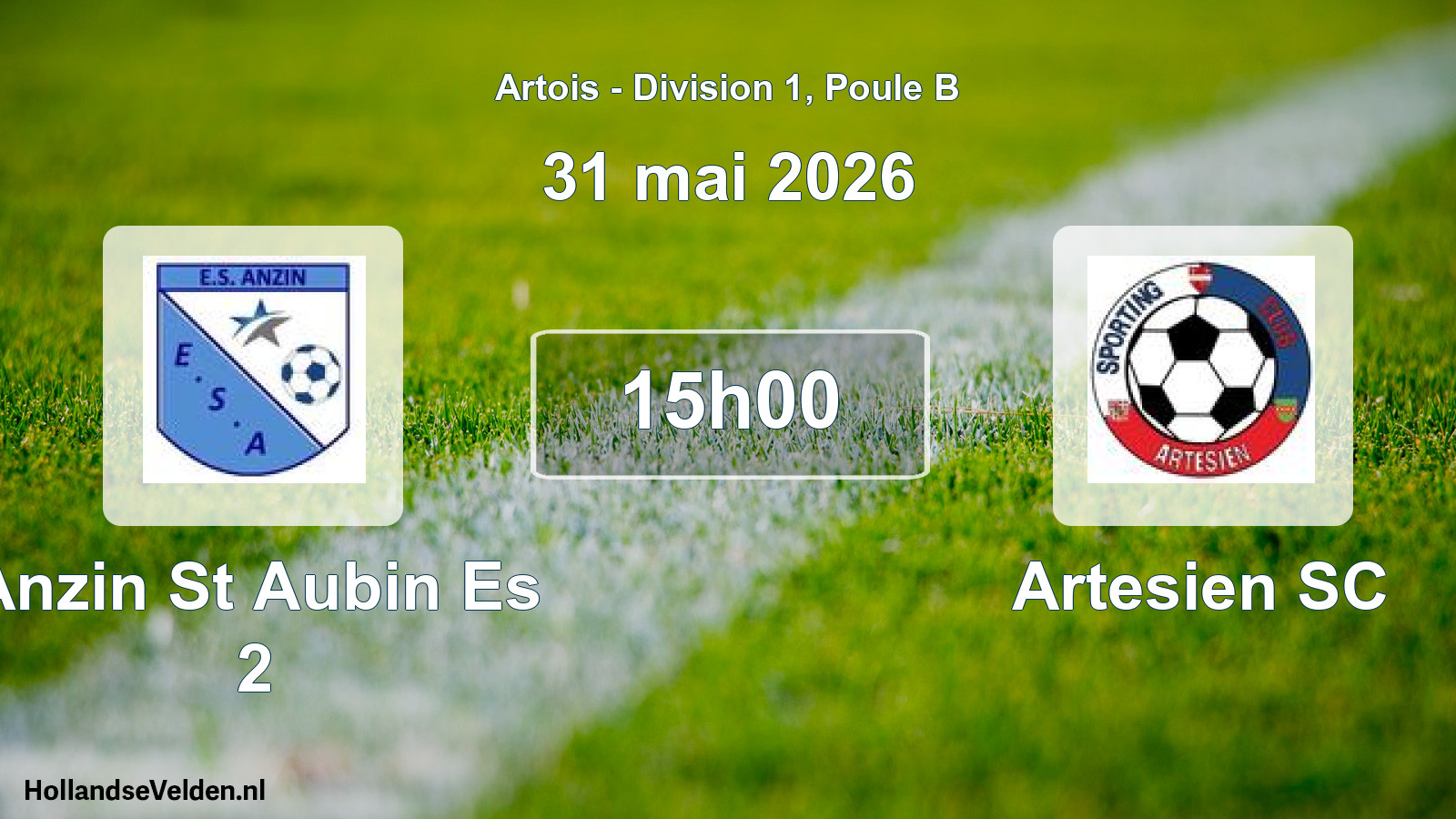 Match programmé: Anzin St Aubin Es 2 - Artesien SC (31 mai 2026)