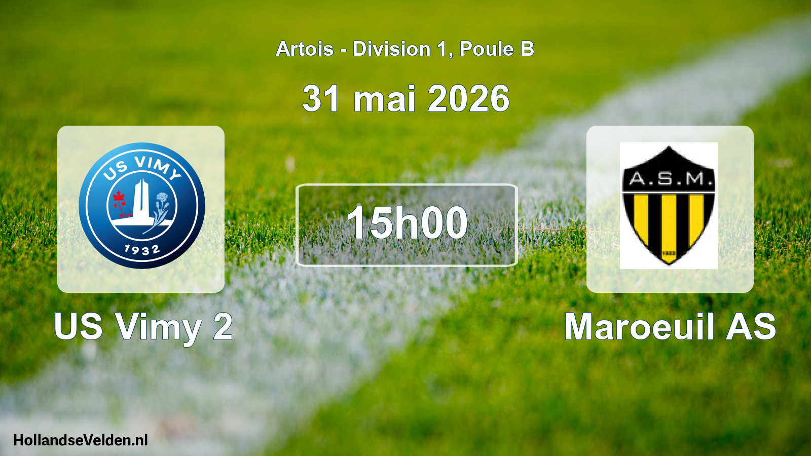 Scheduled Match: US Vimy 2 - Maroeuil AS (31 May 2026)