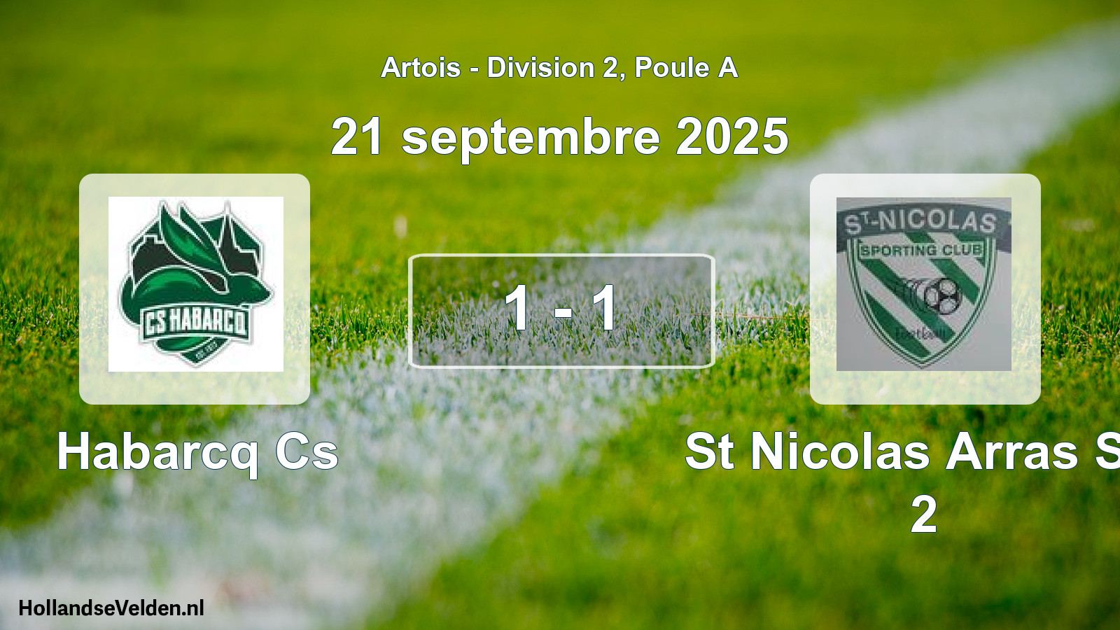 Gespeelde wedstrijd: Habarcq Cs - St Nicolas Arras SC 2 1 - 1 (21 september 2025)