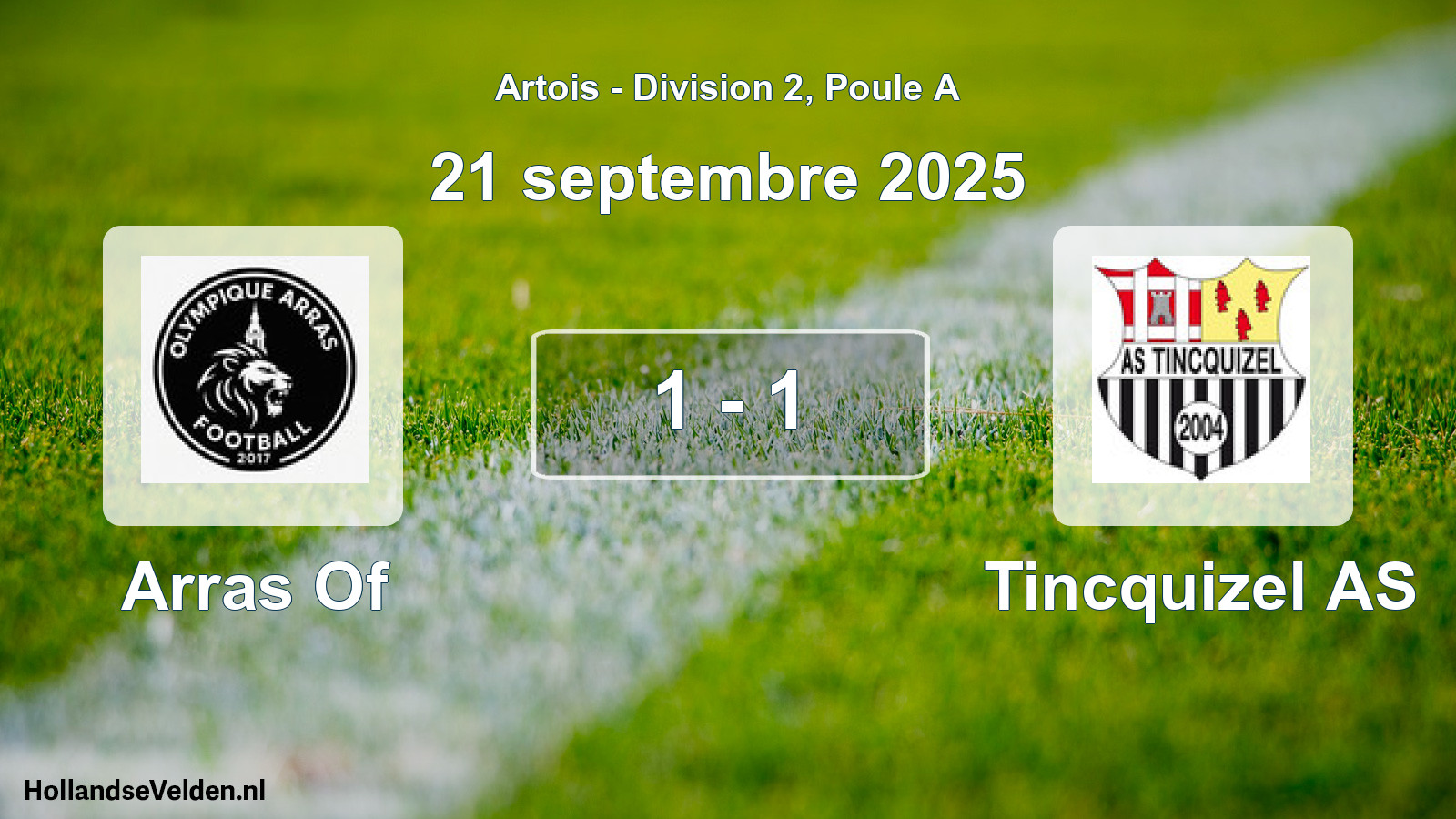 Gespeelde wedstrijd: Arras Of - Tincquizel AS 1 - 1 (21 september 2025)
