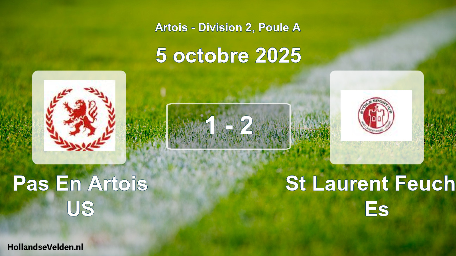 Gespeelde wedstrijd: Pas En Artois US - St Laurent Feuchy Es 1 - 2 (5 oktober 2025)