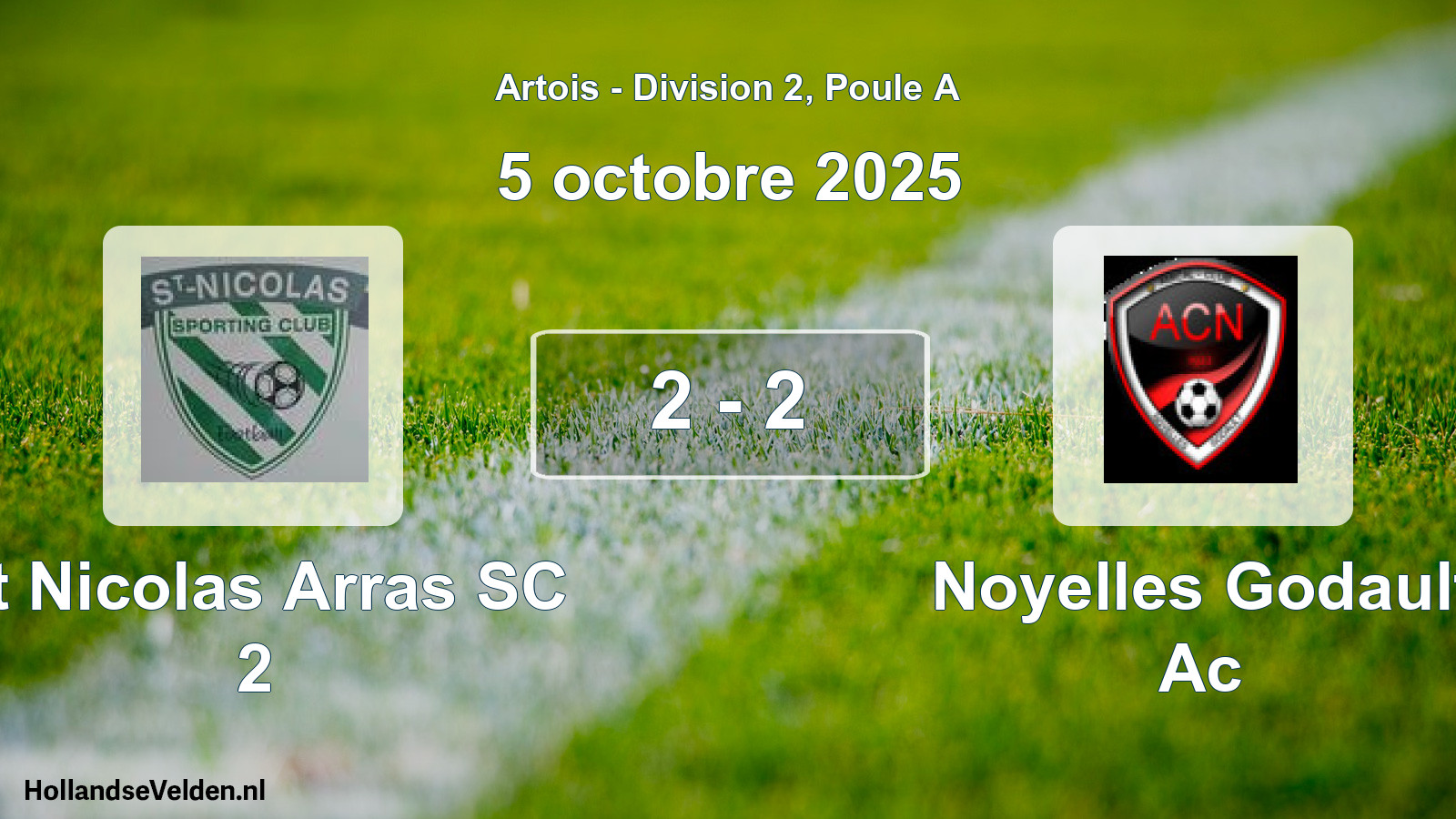 Gespeelde wedstrijd: St Nicolas Arras SC 2 - Noyelles Godault Ac 2 - 2 (5 oktober 2025)