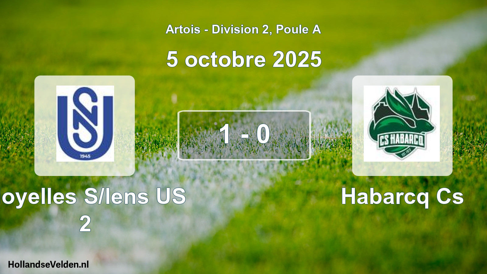 Total number of matches played: Noyelles S/lens US 2 - Habarcq Cs 1 - 0 (5 October 2025)