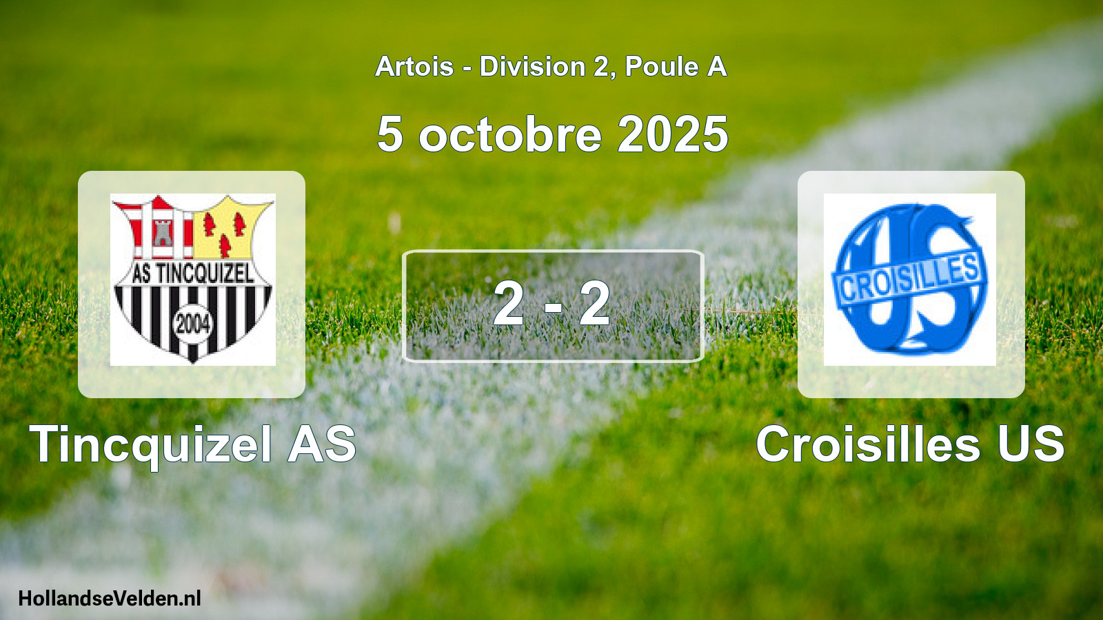 Match joué: Tincquizel AS - Croisilles US 2 - 2 (5 octobre 2025)
