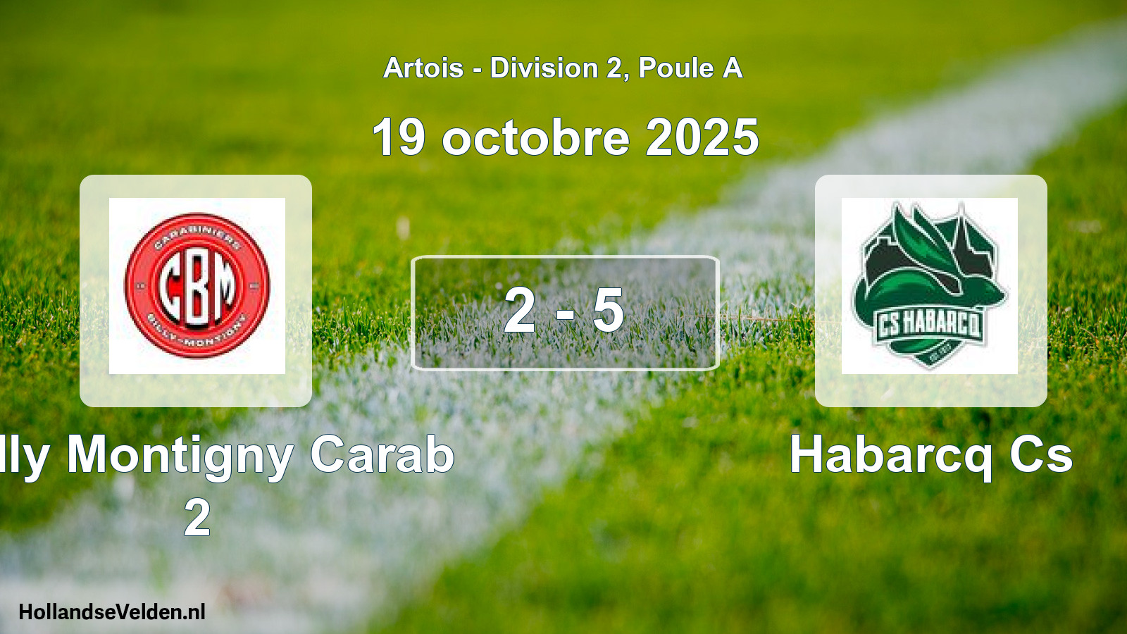 Match joué: Billy Montigny Carab 2 - Habarcq Cs 2 - 5 (19 octobre 2025)