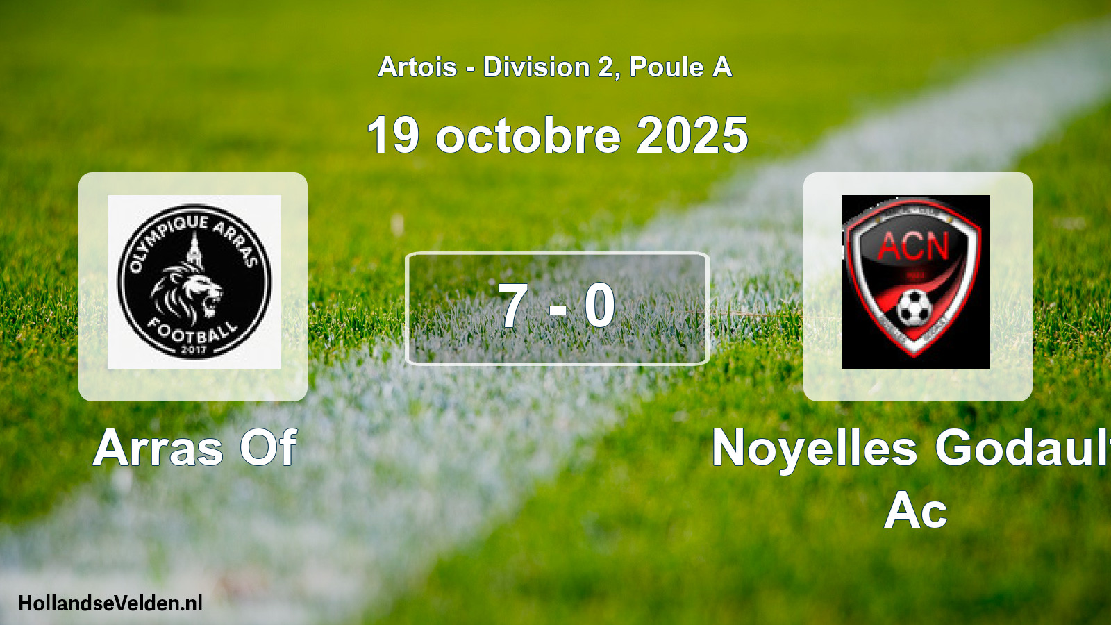 Total number of matches played: Arras Of - Noyelles Godault Ac 7 - 0 (19 October 2025)