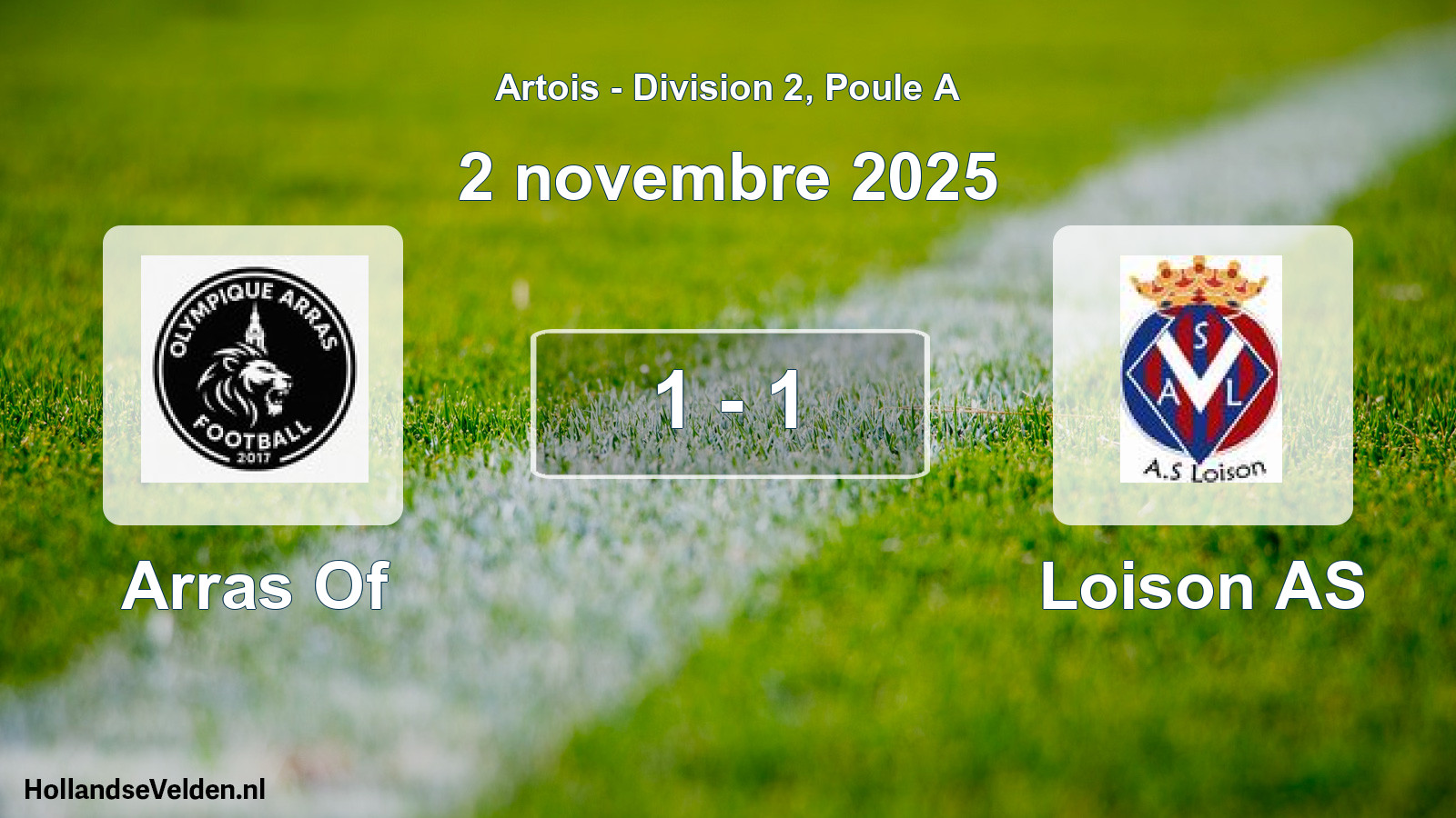 Match joué: Arras Of - Loison AS 1 - 1 (2 novembre 2025)