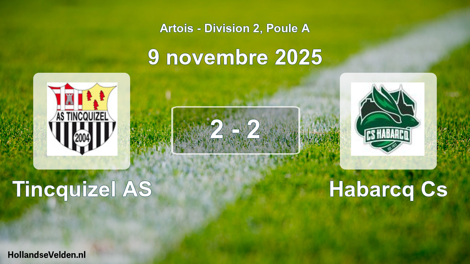 Match joué: Tincquizel AS - Habarcq Cs 2 - 2 (9 novembre 2025)