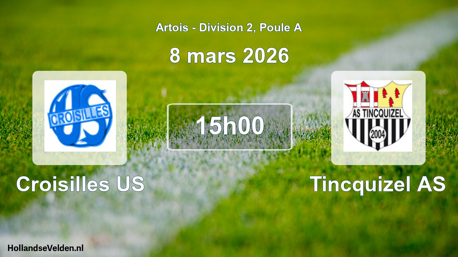 Match programmé: Croisilles US - Tincquizel AS (8 mars 2026)