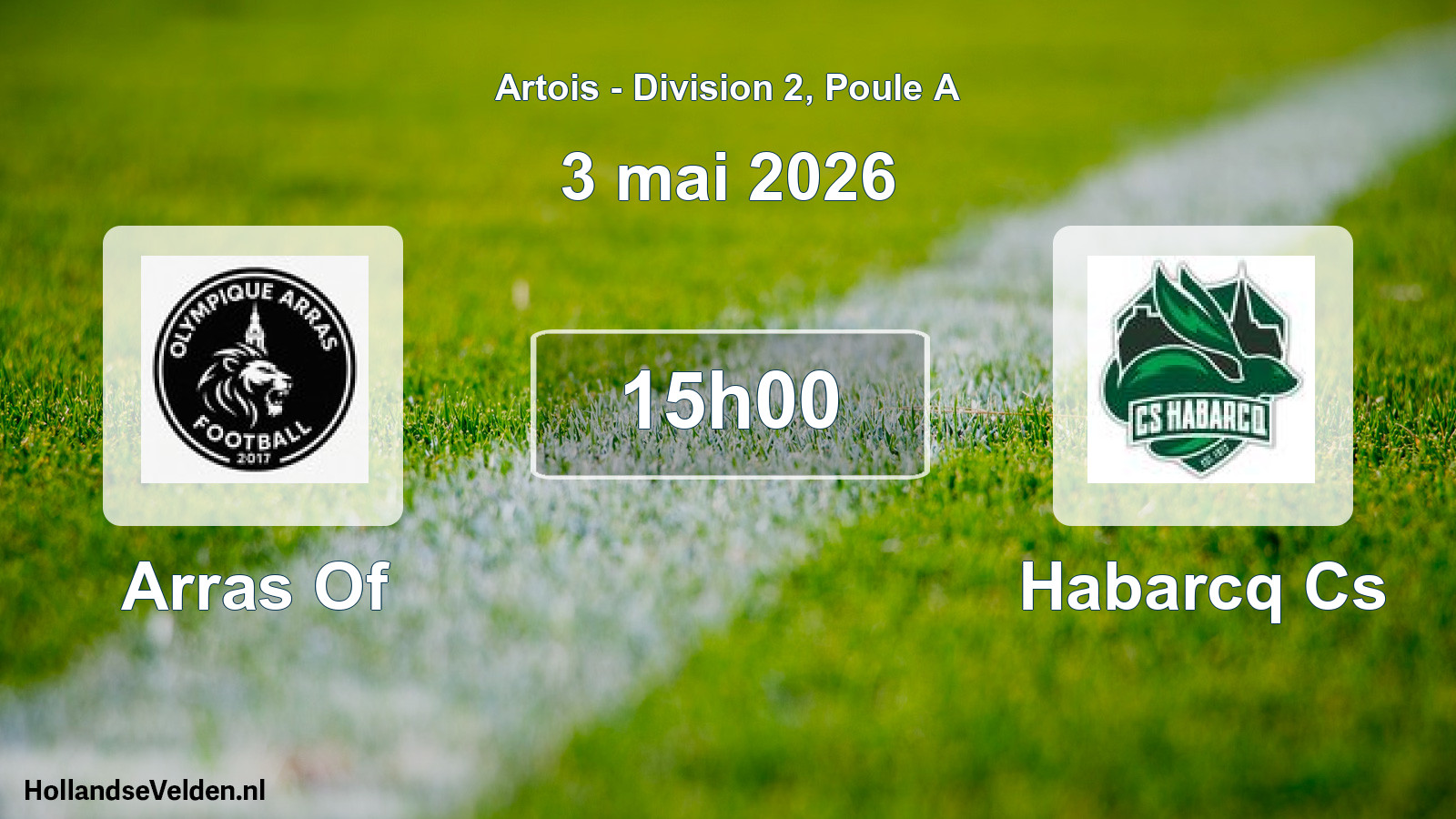 Match programmé: Arras Of - Habarcq Cs (3 mai 2026)