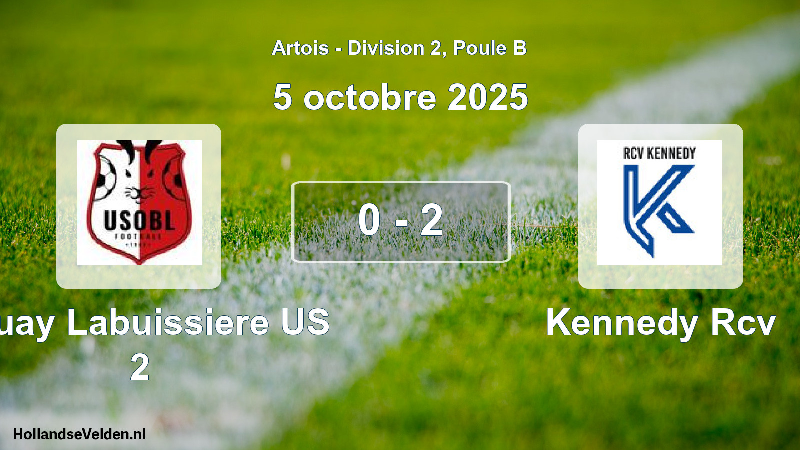 Total number of matches played: Bruay Labuissiere US 2 - Kennedy Rcv 0 - 2 (5 October 2025)